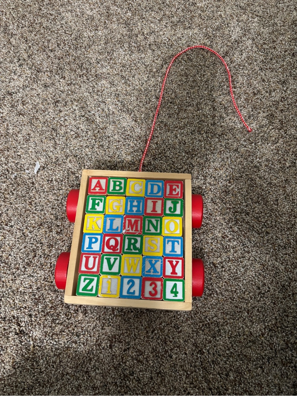 Melissa and Doug Block Letter & Numbers in Pull Behind Cart